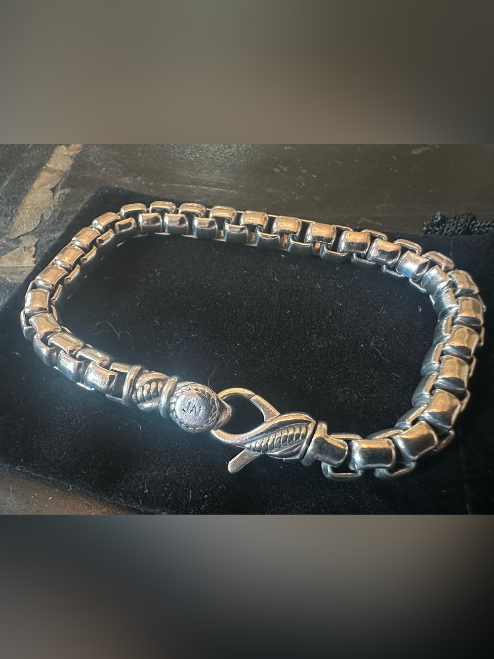JAI by John Hardy 925 Sterling Silver Heavy Round Box Link Bracelet 8.5”/ 6.5mm.